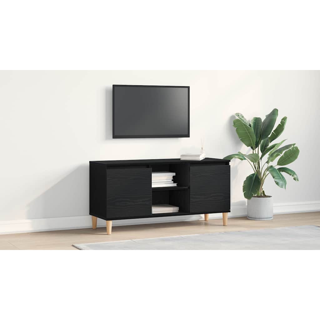 Televizoriaus spintelė Juoda 102 x 35 x 50 cm Apdirbta mediena