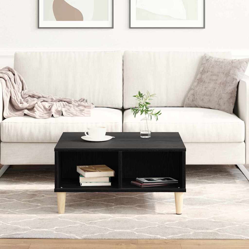 Coffee table black oak 60 x 60 x 30 cm Engineered wood