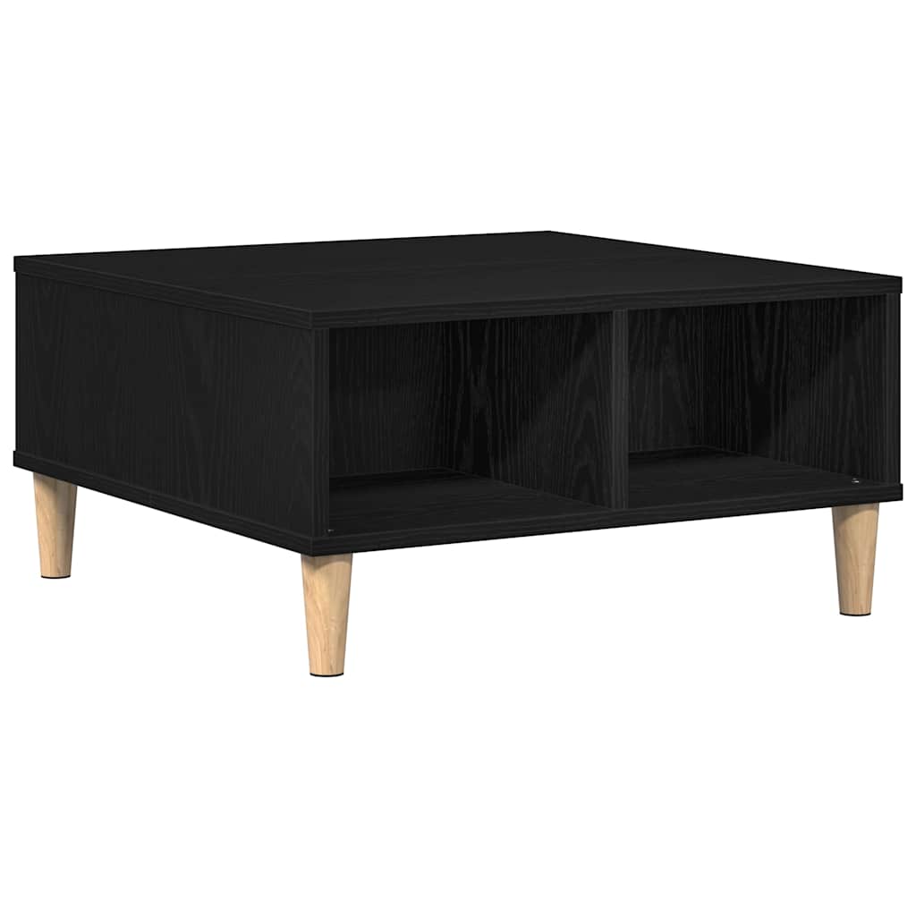Coffee table black oak 60 x 60 x 30 cm Engineered wood