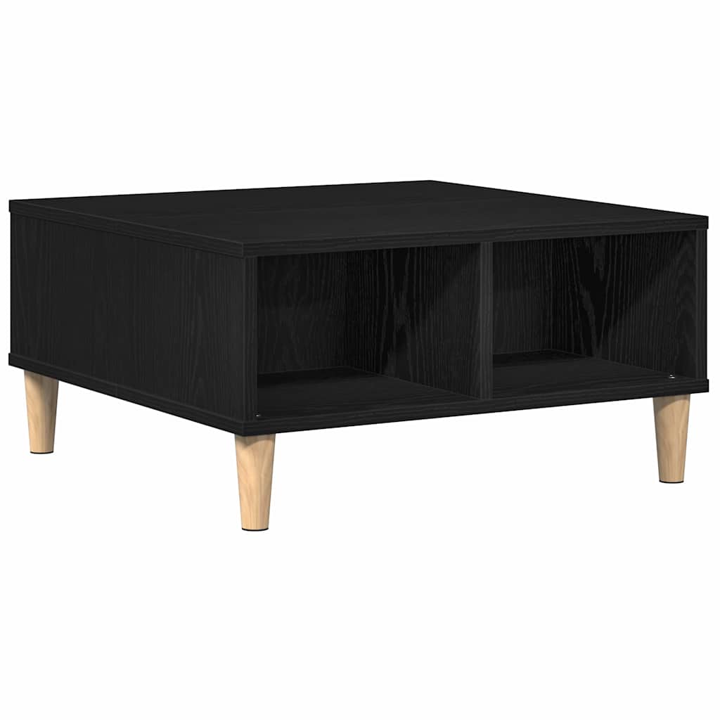 Coffee table black oak 60 x 60 x 30 cm Engineered wood