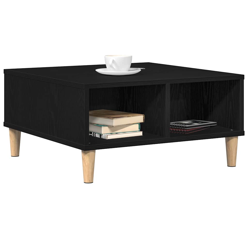 Coffee table black oak 60 x 60 x 30 cm Engineered wood