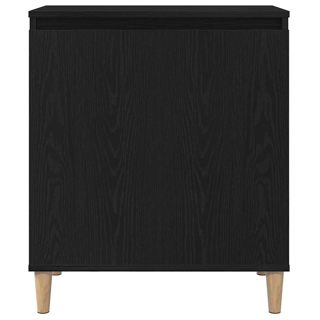 Juoda šoninė spintelė 60x35x70 cm, pagaminta iš inžinerinės medienos