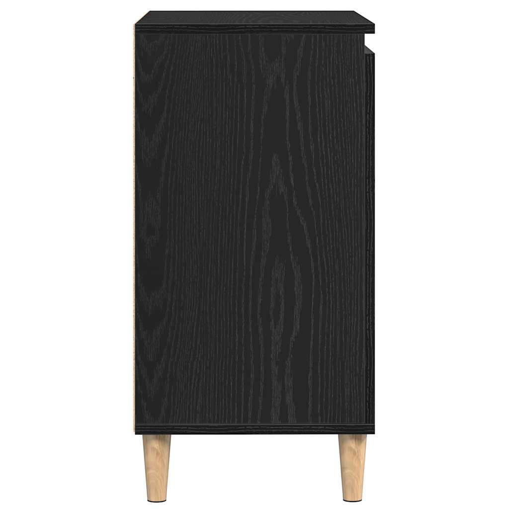 Juoda šoninė spintelė 60x35x70 cm, pagaminta iš inžinerinės medienos