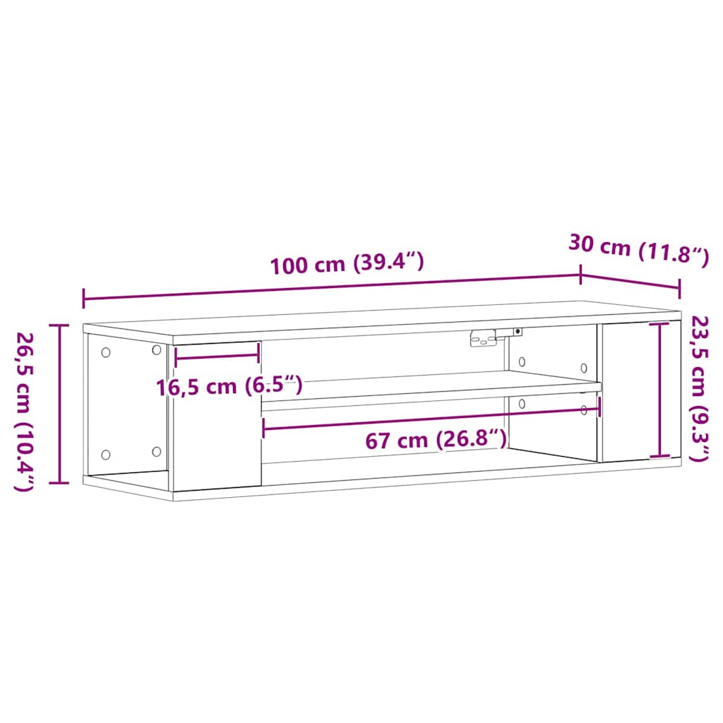 Televizoriaus spintelė Ruda 100 x 30 x 26.5 cm Apdirbta mediena