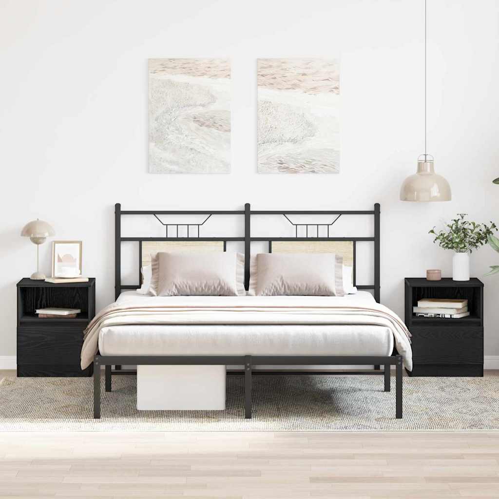 Bedside cabinet 2 pcs Black oak 40 x 40 x 50 cm