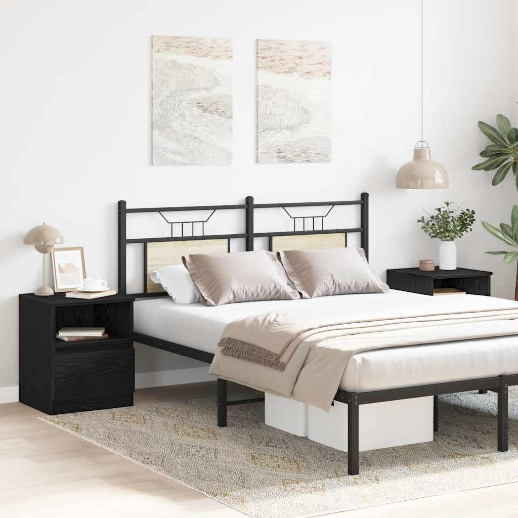 Bedside cabinet 2 pcs Black oak 40 x 40 x 50 cm