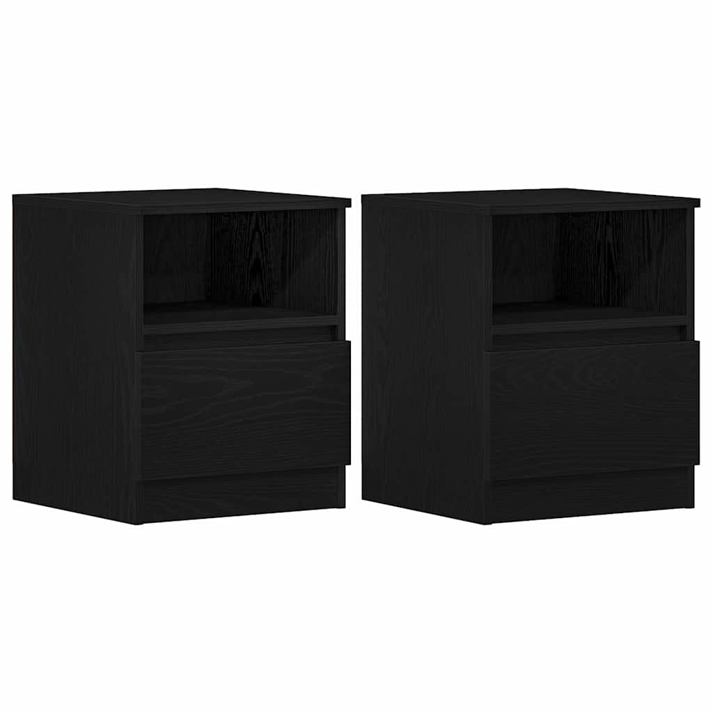 Bedside cabinet 2 pcs Black oak 40 x 40 x 50 cm