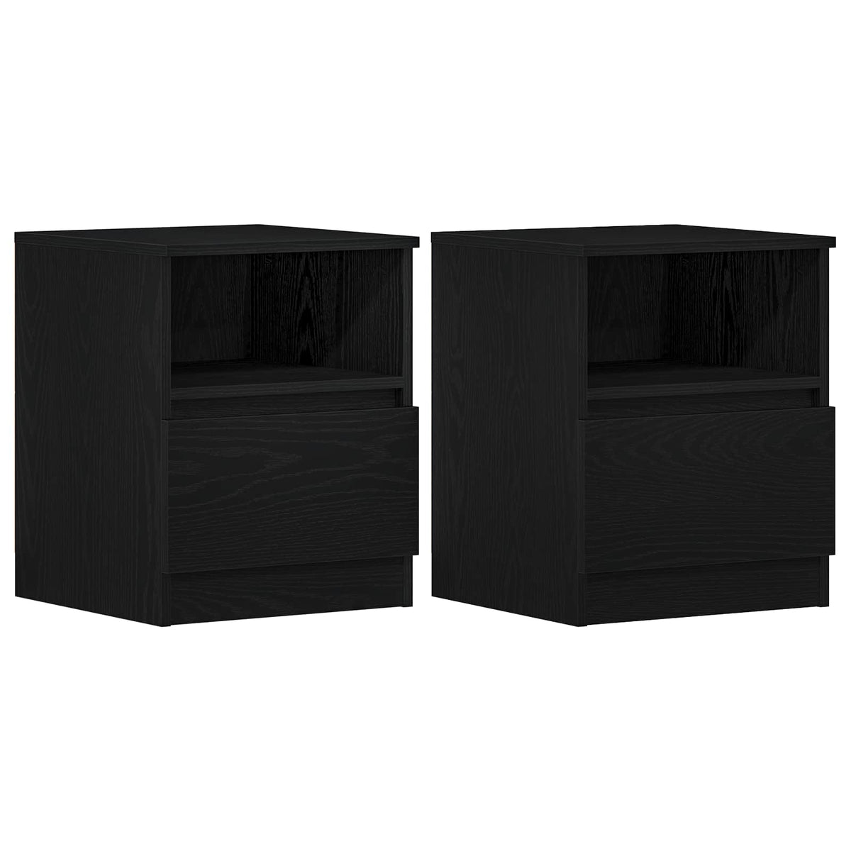 Bedside cabinet 2 pcs Black oak 40 x 40 x 50 cm