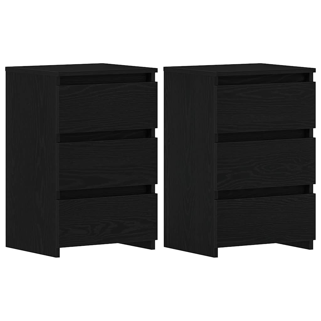 Šalia lovos spintelė 2 pcs juoda ąžuolo 40 x 35 x 62.5 cm