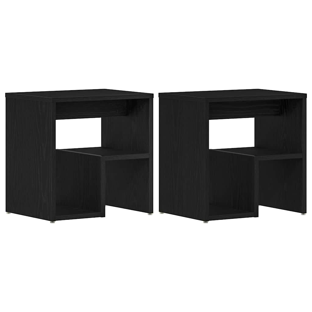 Šalia lovos spintelė 2 pcs juoda ąžuolo 40 x 30 x 40 cm