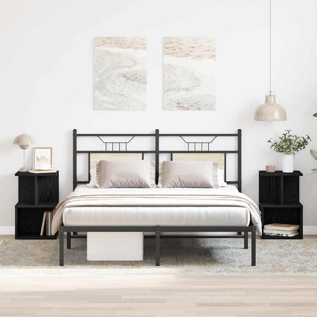 Bedside cabinets 2 pcs black oak 35 x 35 x 55 cm