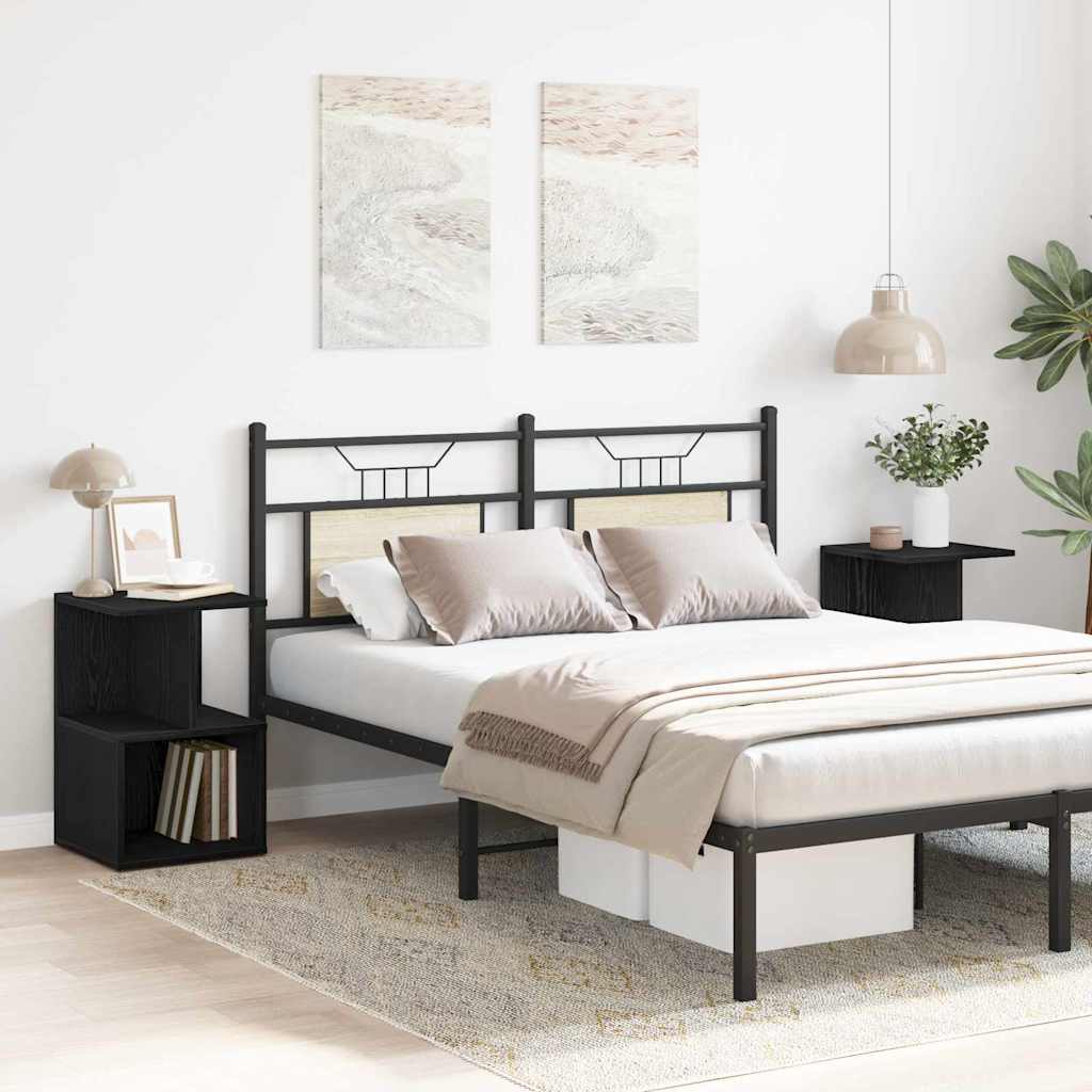 Bedside cabinets 2 pcs black oak 35 x 35 x 55 cm