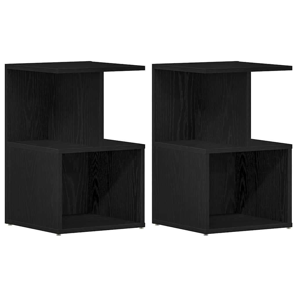 Bedside cabinets 2 pcs black oak 35 x 35 x 55 cm