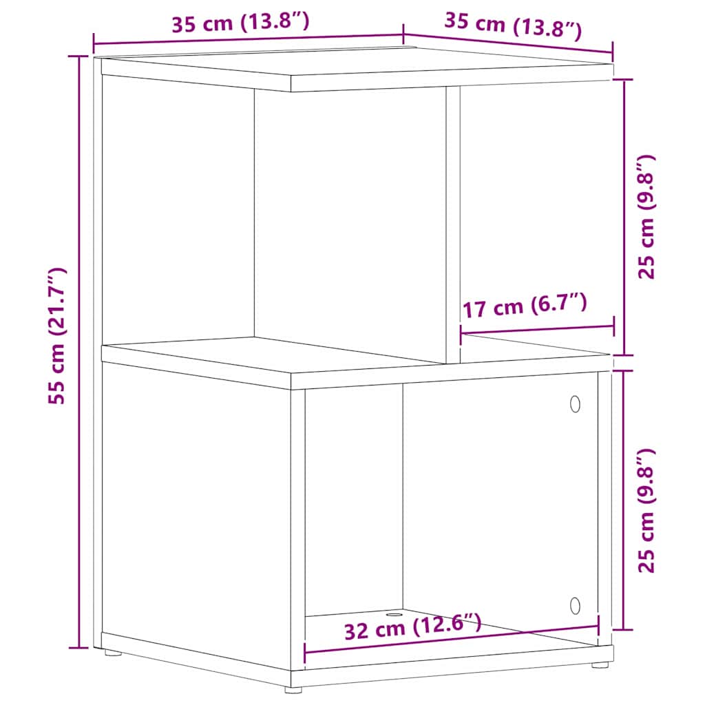 Bedside cabinets 2 pcs black oak 35 x 35 x 55 cm