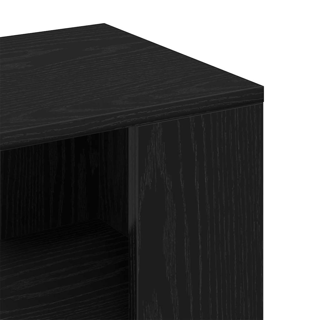 Side Table Black Oak 36 x 30 x 56 cm Engineered Wood