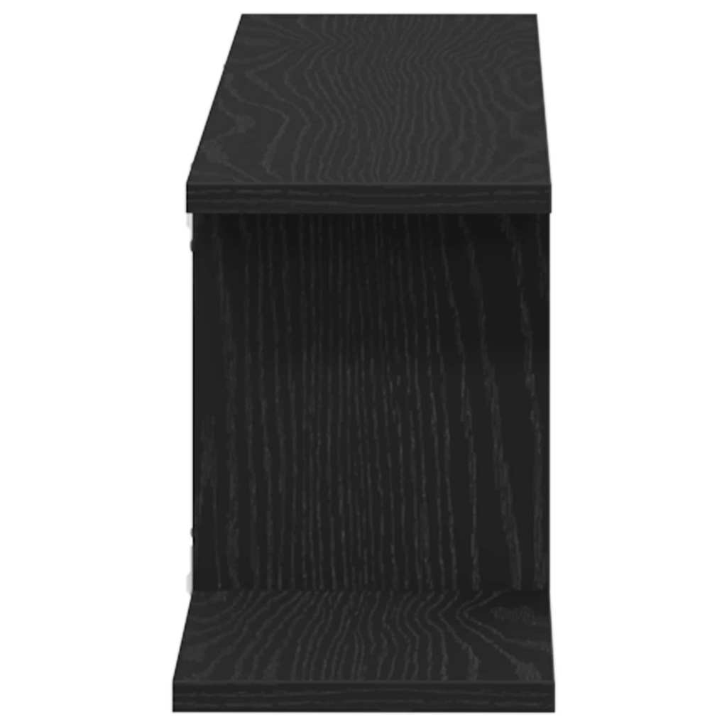 Pieliekama TV plaukts Melns ozols 125 x 18 x 23 cm