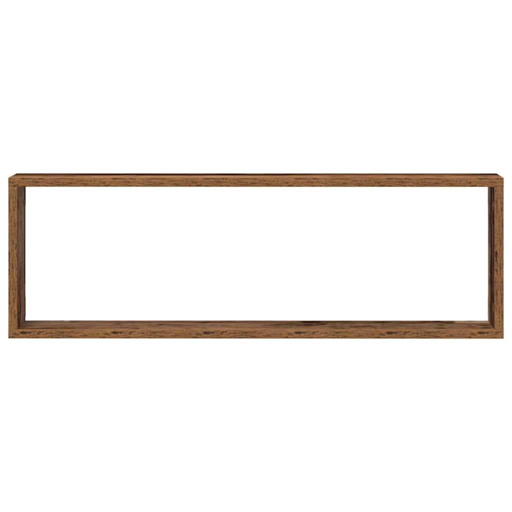 Sieninės lentynos su lentyna 2 pcs Senas medis 80 x 15 x 26 cm
