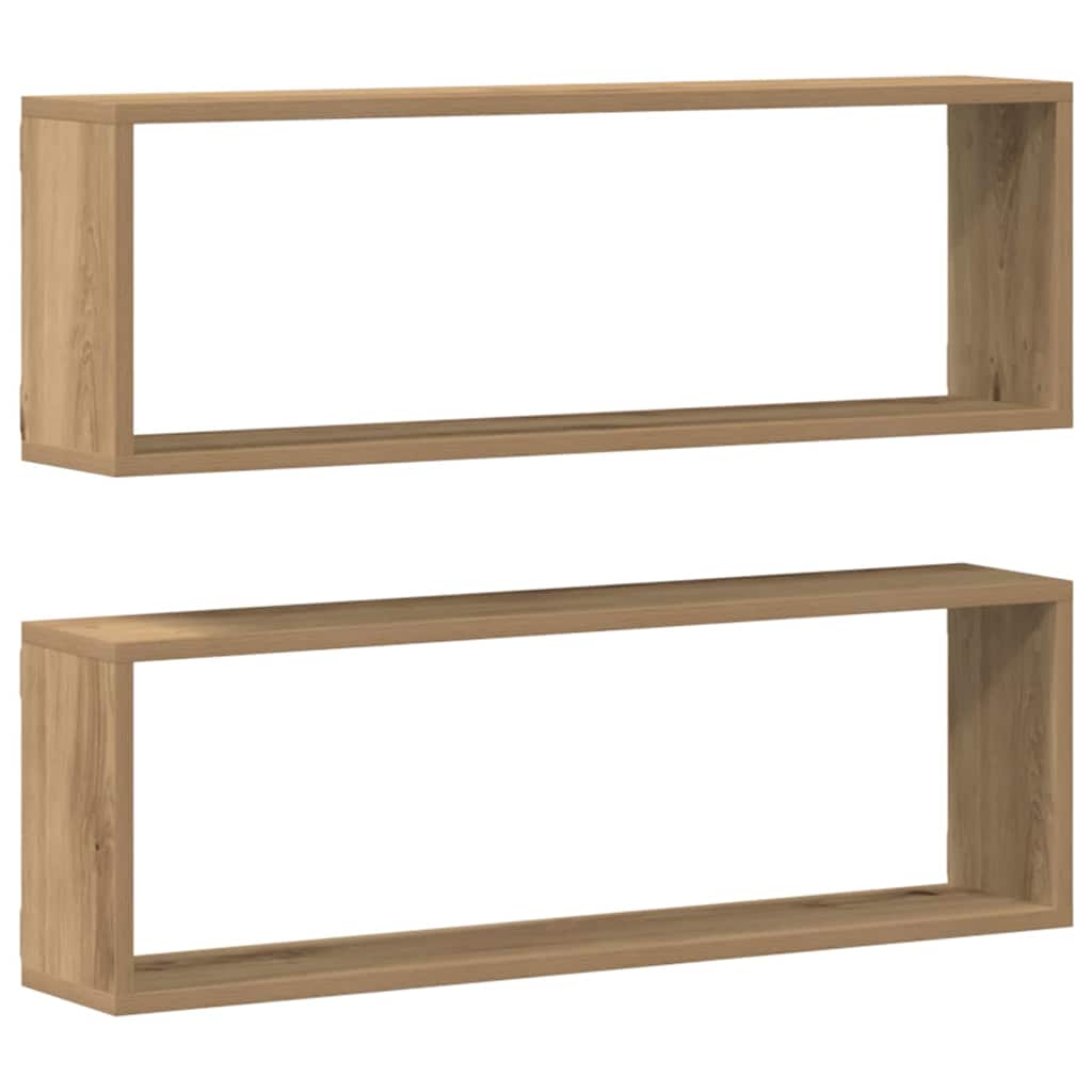 Sieninės lentynos 2 pcs Meistrų ąžuolas 80 x 15 x 26 cm