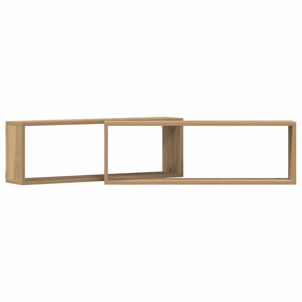 Sieninės lentynos 2 pcs Meistrų ąžuolas 80 x 15 x 26 cm