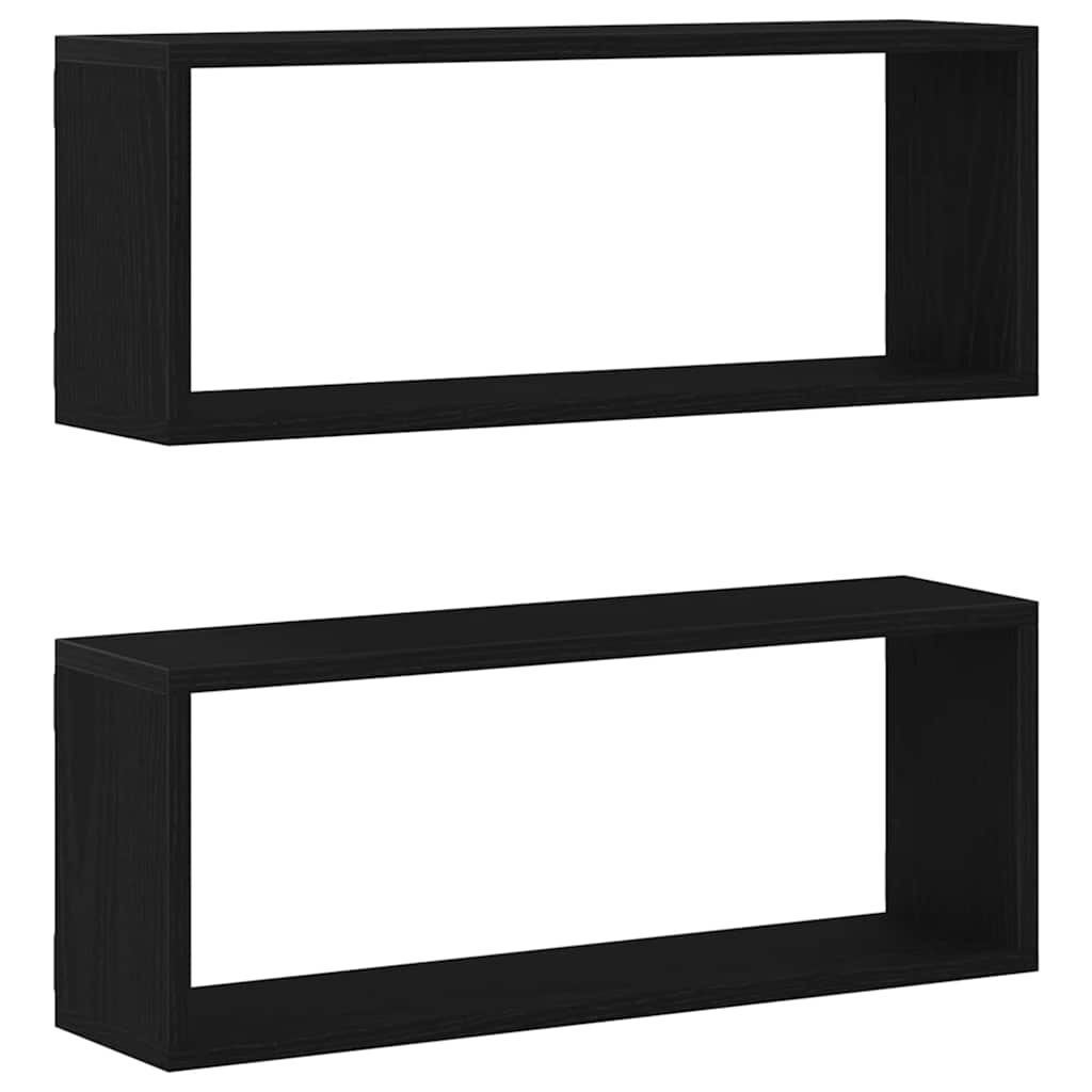 Wall Shelves 2 pcs Black oak 60 x 15 x 23 cm
