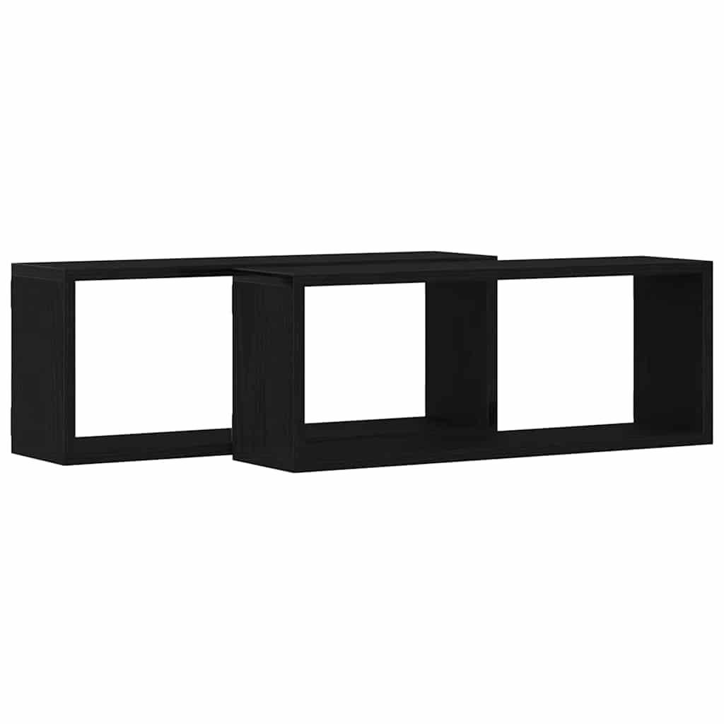 Wall Shelves 2 pcs Black oak 60 x 15 x 23 cm
