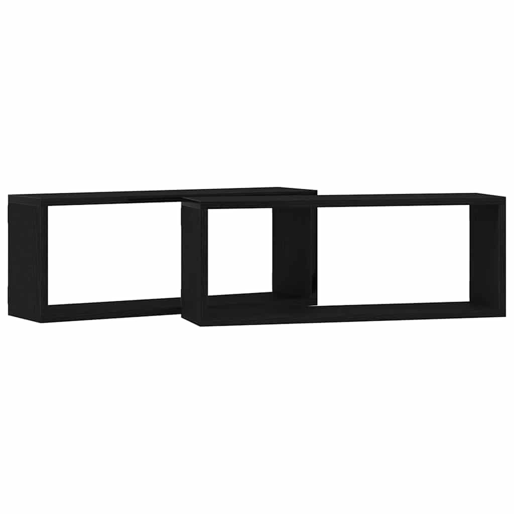 Wall Shelves 2 pcs Black oak 60 x 15 x 23 cm