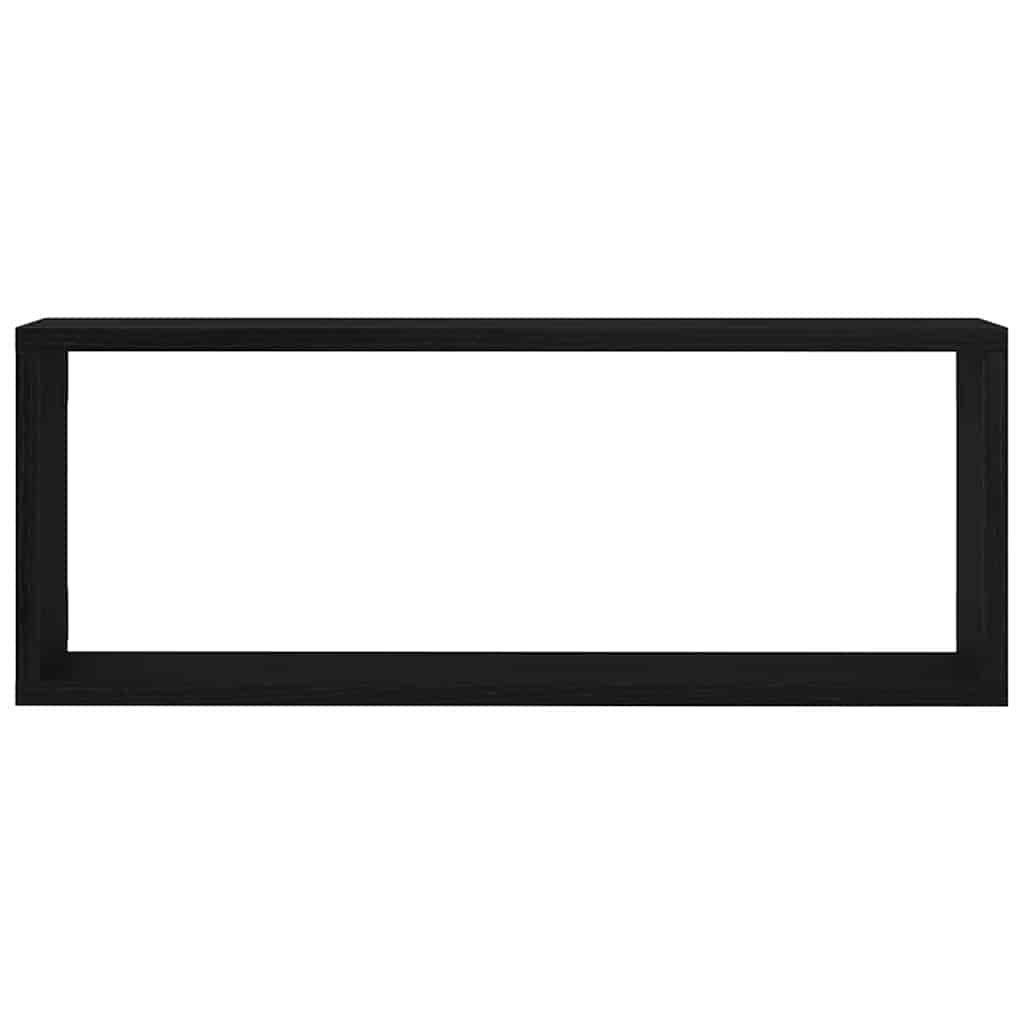 Sieninės lentynos su lentyna 4 pcs juoda ąžuolo 60 x 15 x 23 cm