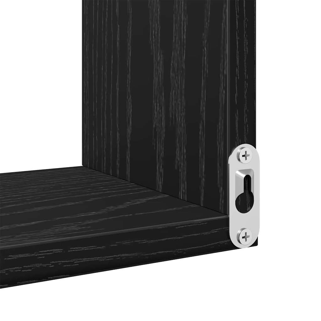 Wall corner shelves 2 pcs black oak 40 x 40 x 49.5 cm