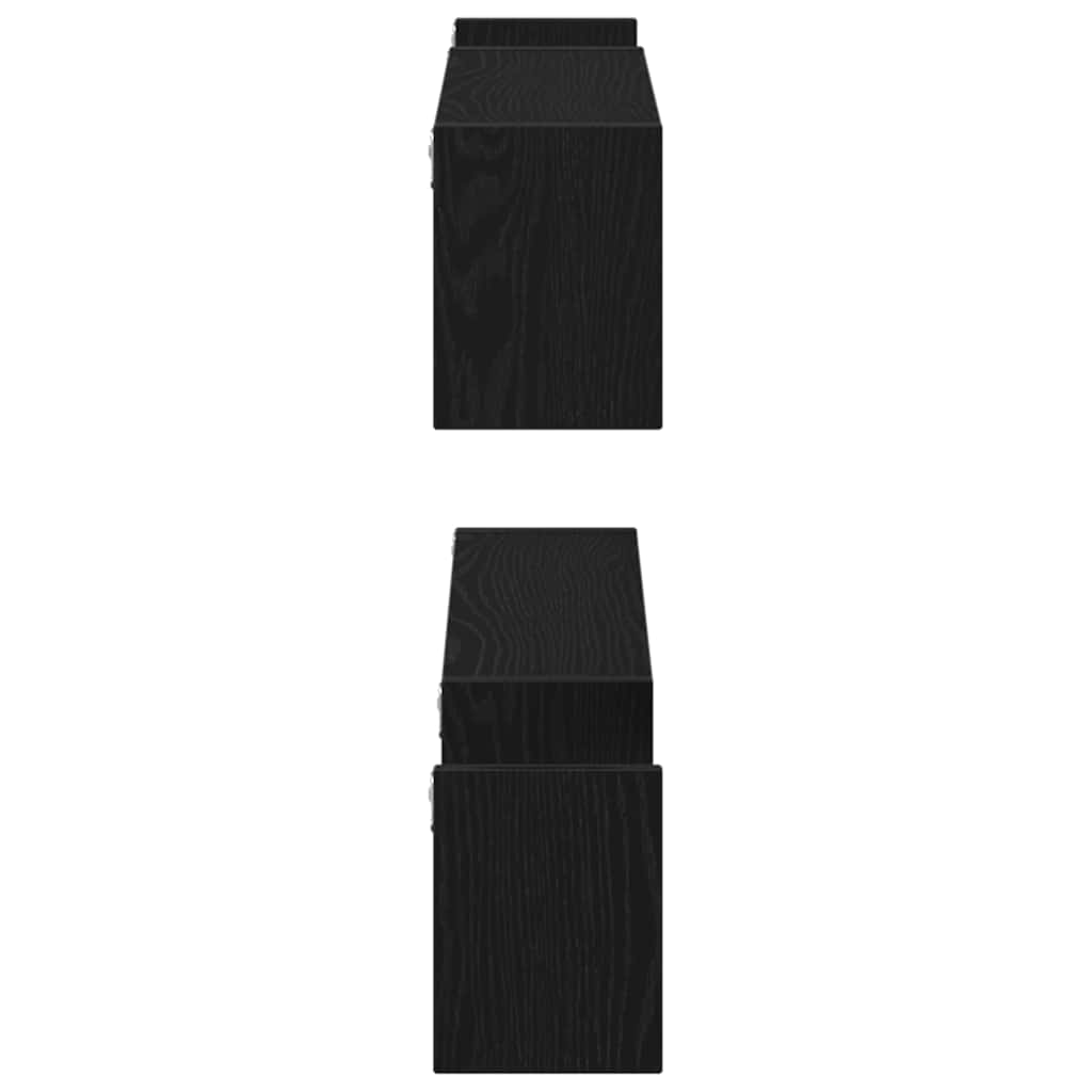 Sieninė lentyna 2 pcs Juodas ąžuolas 100 x 15 x 20 cm