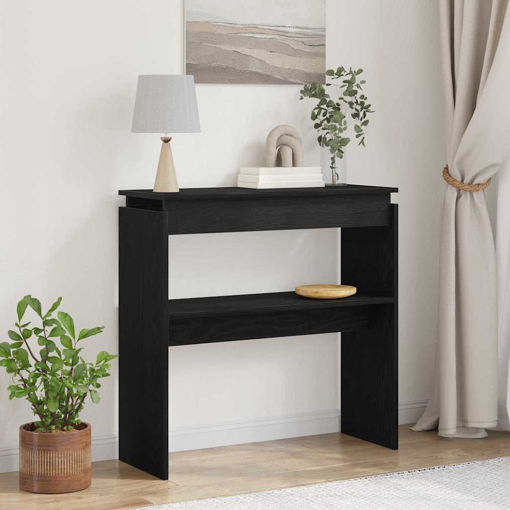 Console Table Black Oak 80 x 30 x 80 cm