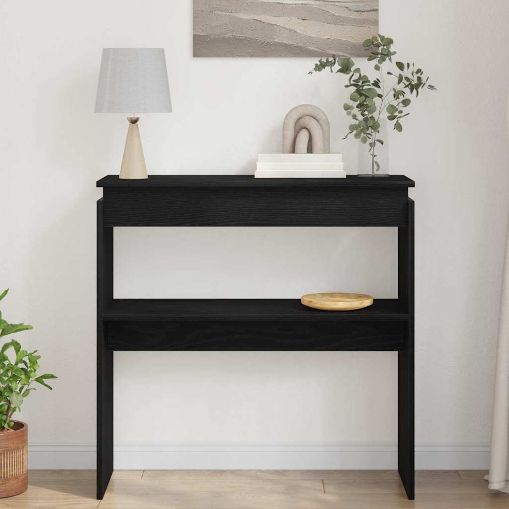 Console Table Black Oak 80 x 30 x 80 cm