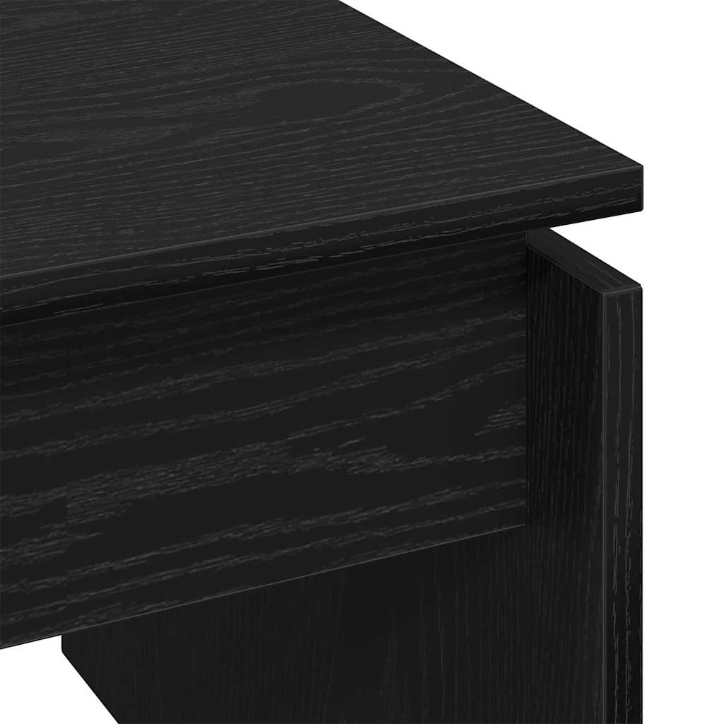 Juodas ąžuolo kavos staliukas 68x38x50 cm iš inžinerinės medienos