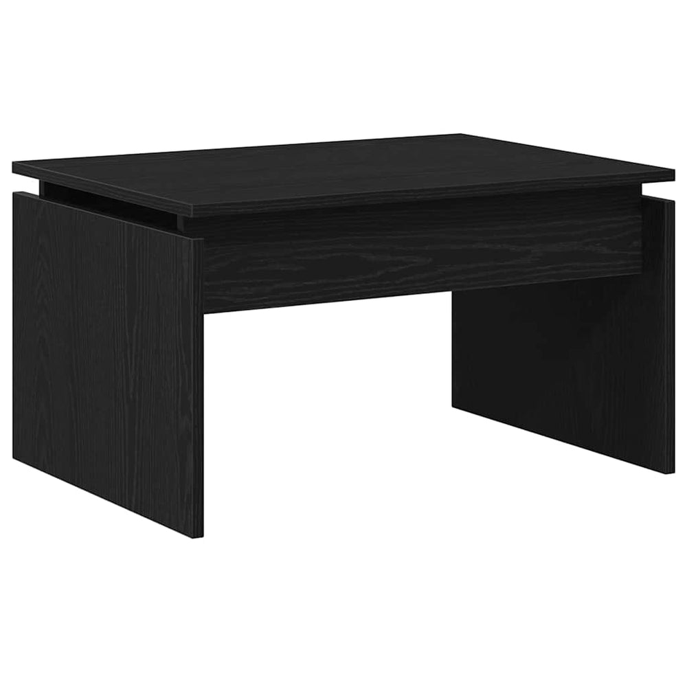 Juodas ąžuolo kavos staliukas 68x38x50 cm iš inžinerinės medienos
