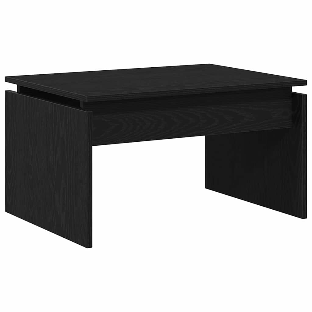 Juodas ąžuolo kavos staliukas 68x38x50 cm iš inžinerinės medienos