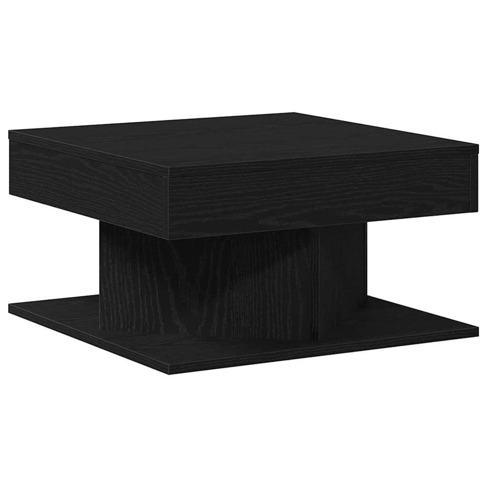 Juodas Ąžuolo Kavos Staliukas 57x57x30 cm iš Inžinerinės Medienos
