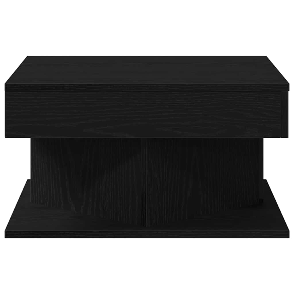 Juodas Ąžuolo Kavos Staliukas 57x57x30 cm iš Inžinerinės Medienos