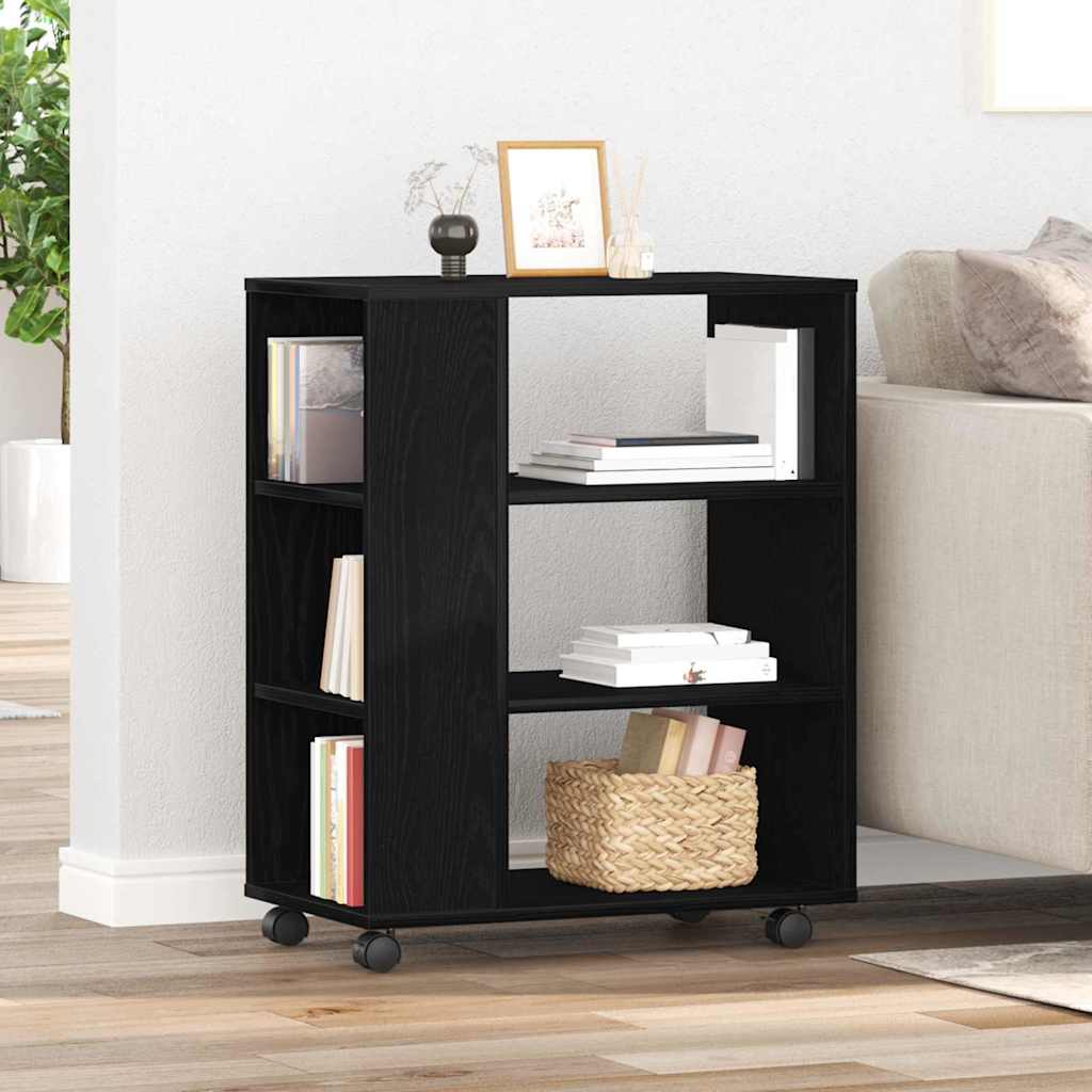 Storage cabinet with wheels Black oak 60 x 35 x 75 cm