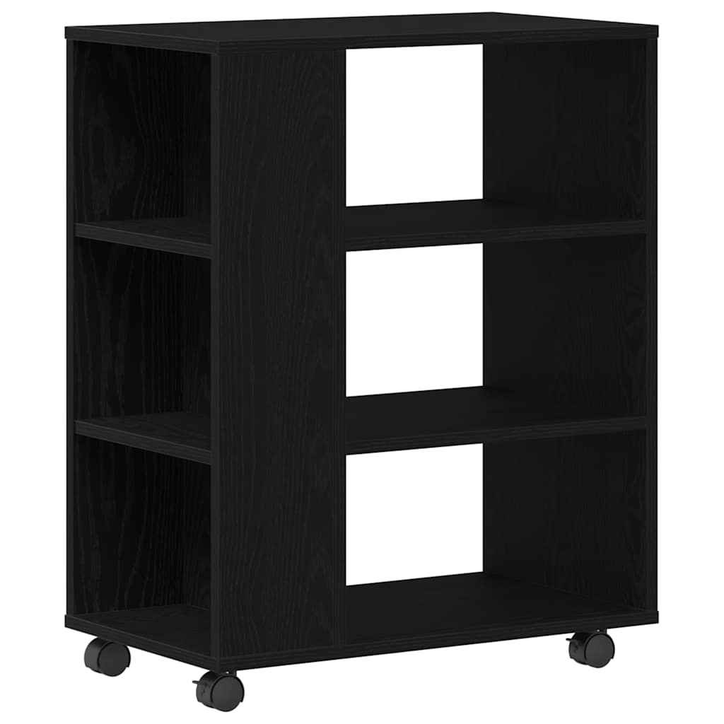 Storage cabinet with wheels Black oak 60 x 35 x 75 cm