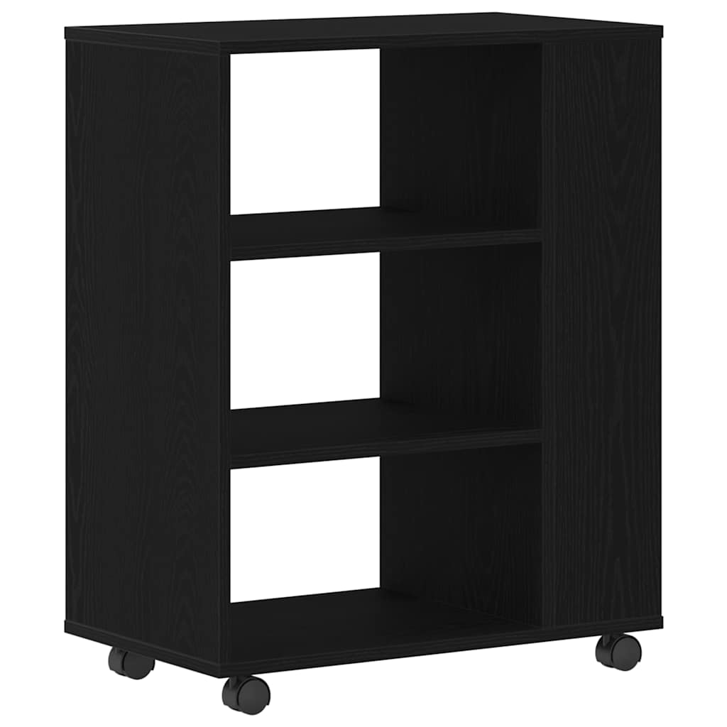 Storage cabinet with wheels Black oak 60 x 35 x 75 cm