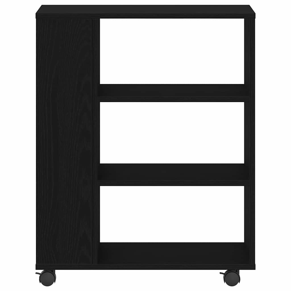 Storage cabinet with wheels Black oak 60 x 35 x 75 cm