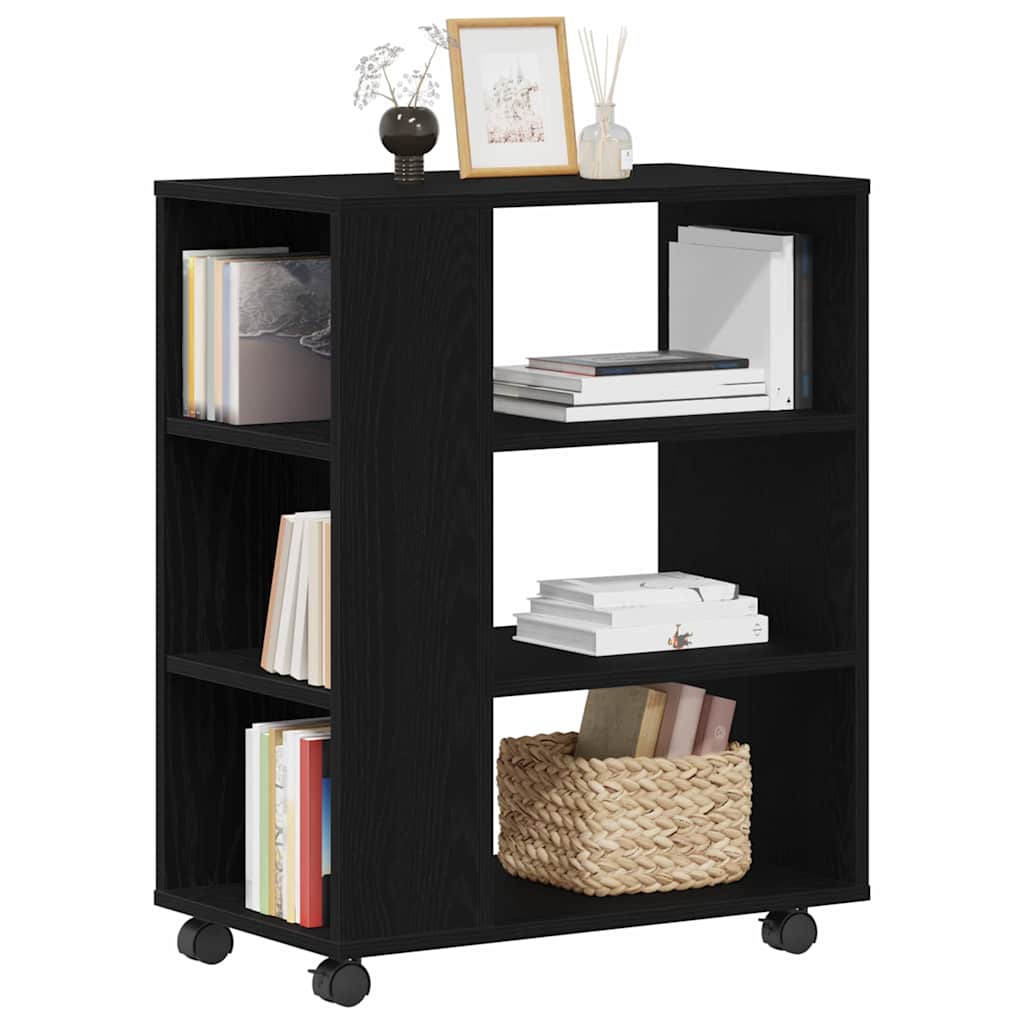 Storage cabinet with wheels Black oak 60 x 35 x 75 cm