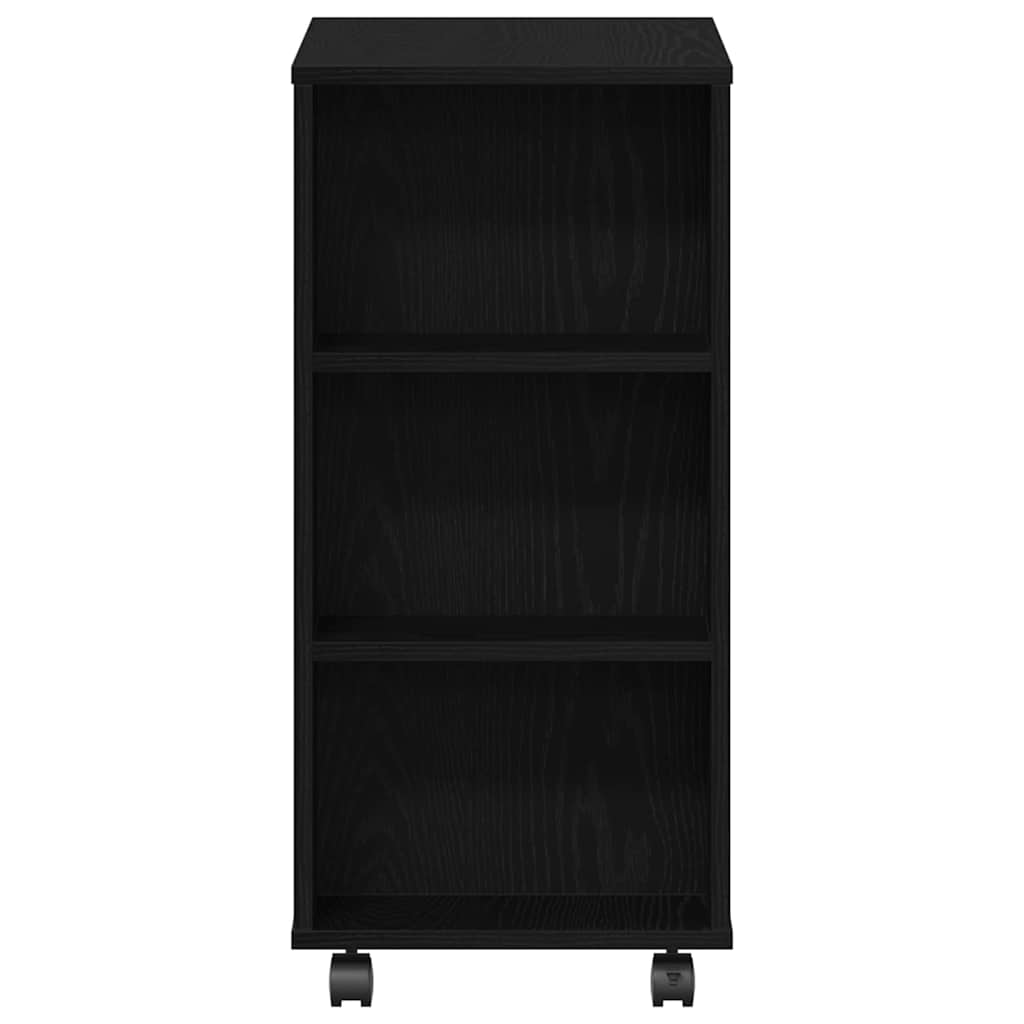 Storage cabinet with wheels Black oak 60 x 35 x 75 cm