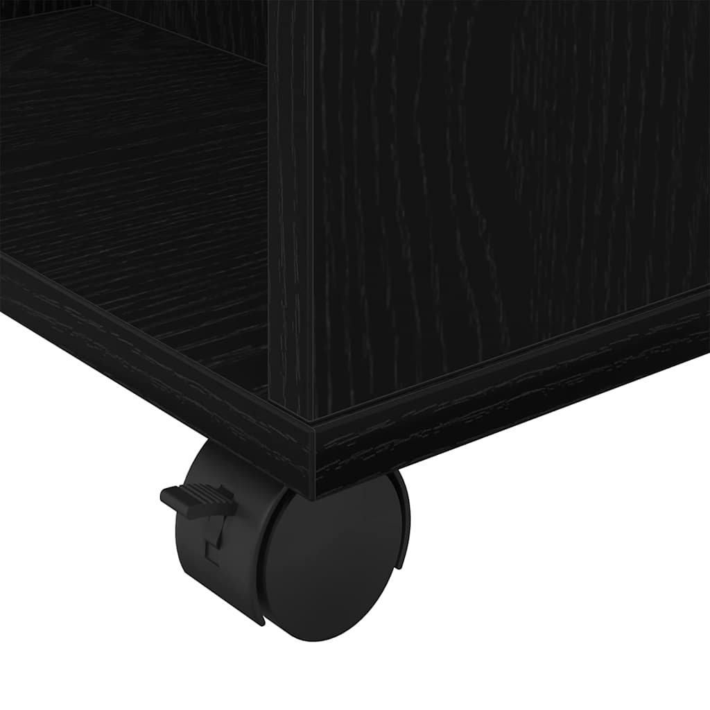 Storage cabinet with wheels Black oak 60 x 53 x 72.5 cm