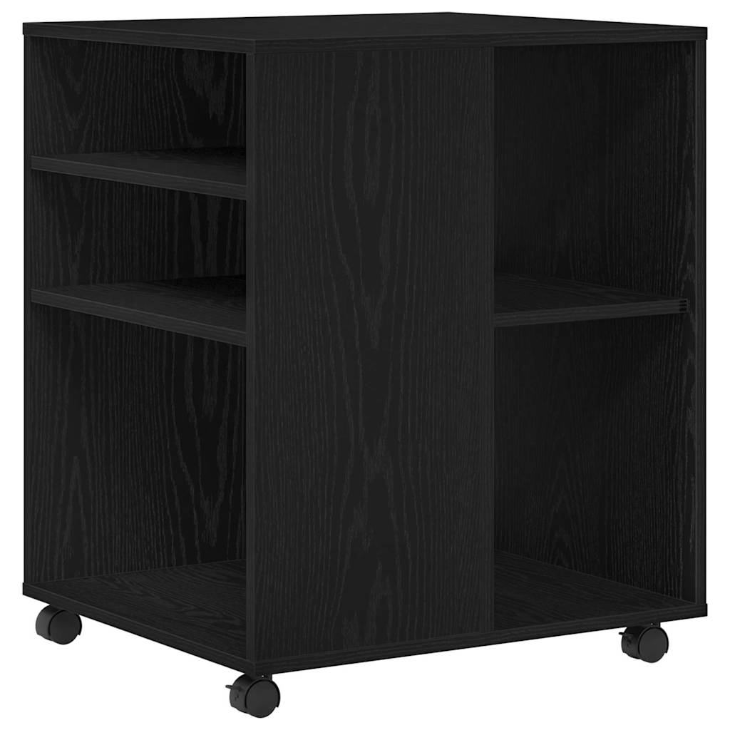 Storage cabinet with wheels Black oak 60 x 53 x 72.5 cm