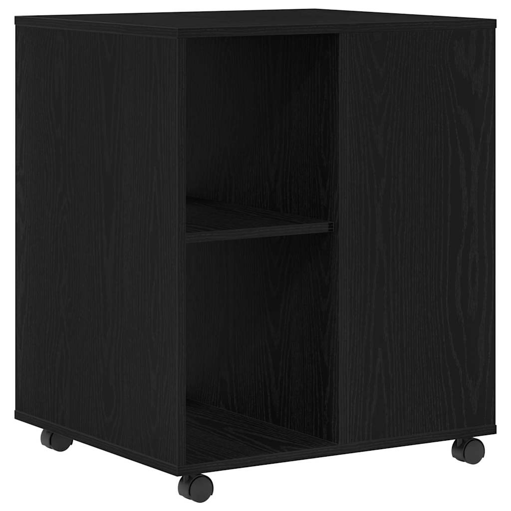 Storage cabinet with wheels Black oak 60 x 53 x 72.5 cm