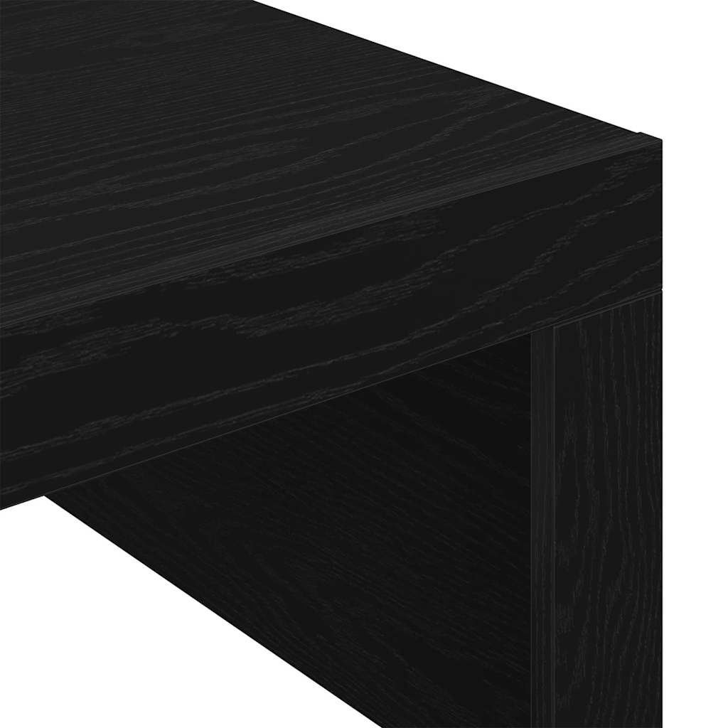 Juodasis ąžuolo kavos staliukas - 100 x 100 x 35 cm, pagamintas iš kokybiško inžinerinio medžio