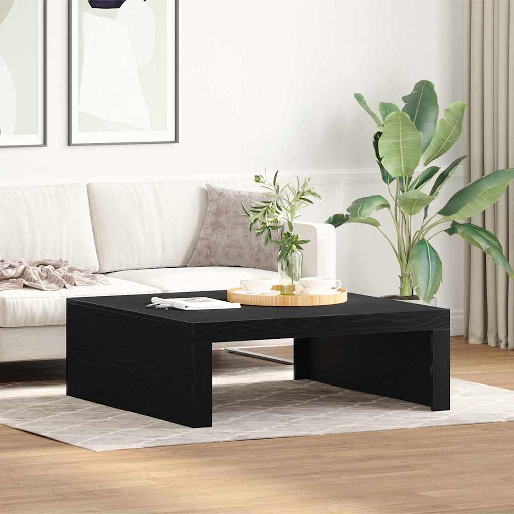 Juodasis ąžuolo kavos staliukas - 100 x 100 x 35 cm, pagamintas iš kokybiško inžinerinio medžio