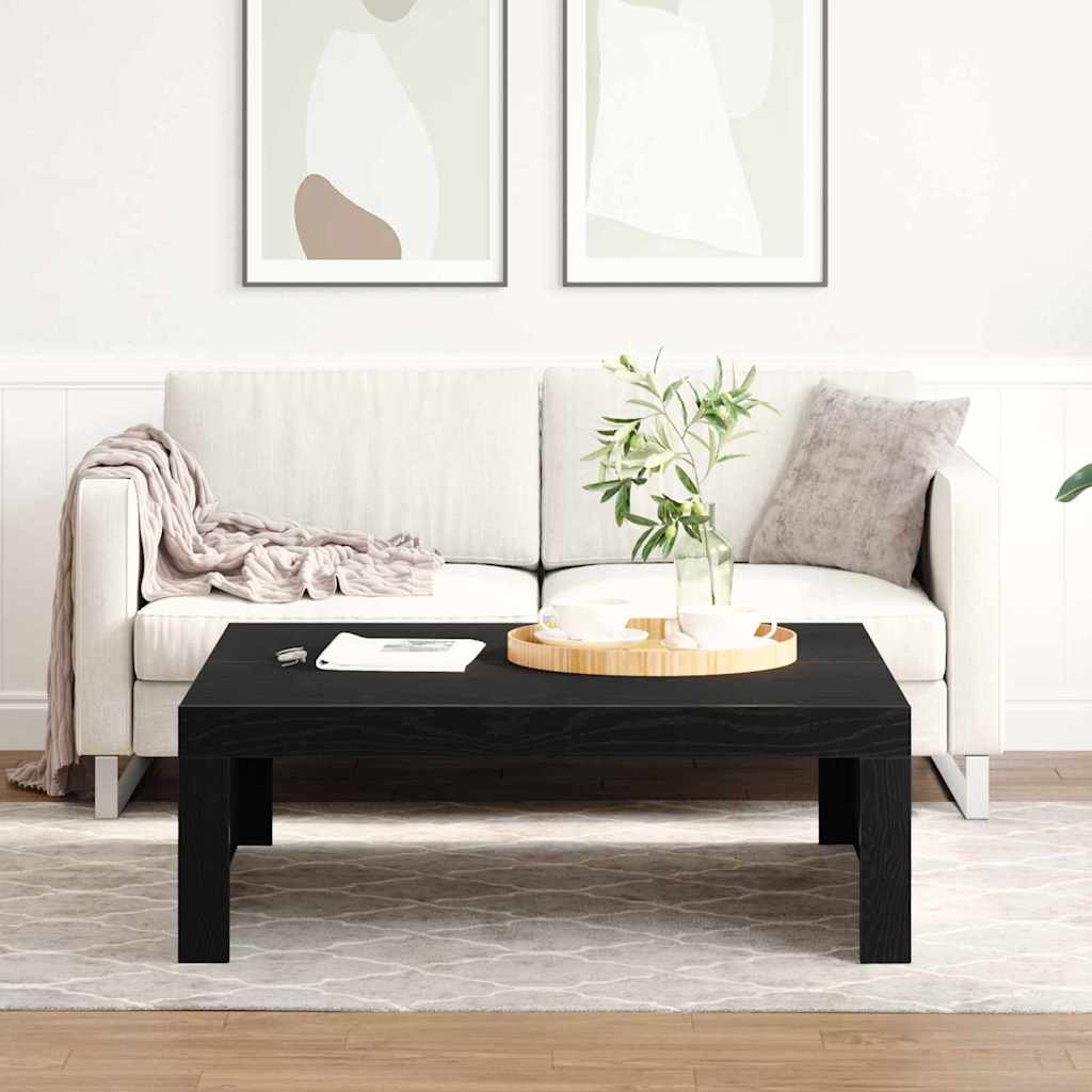 Juodasis ąžuolo kavos staliukas - 100 x 100 x 35 cm, pagamintas iš kokybiško inžinerinio medžio