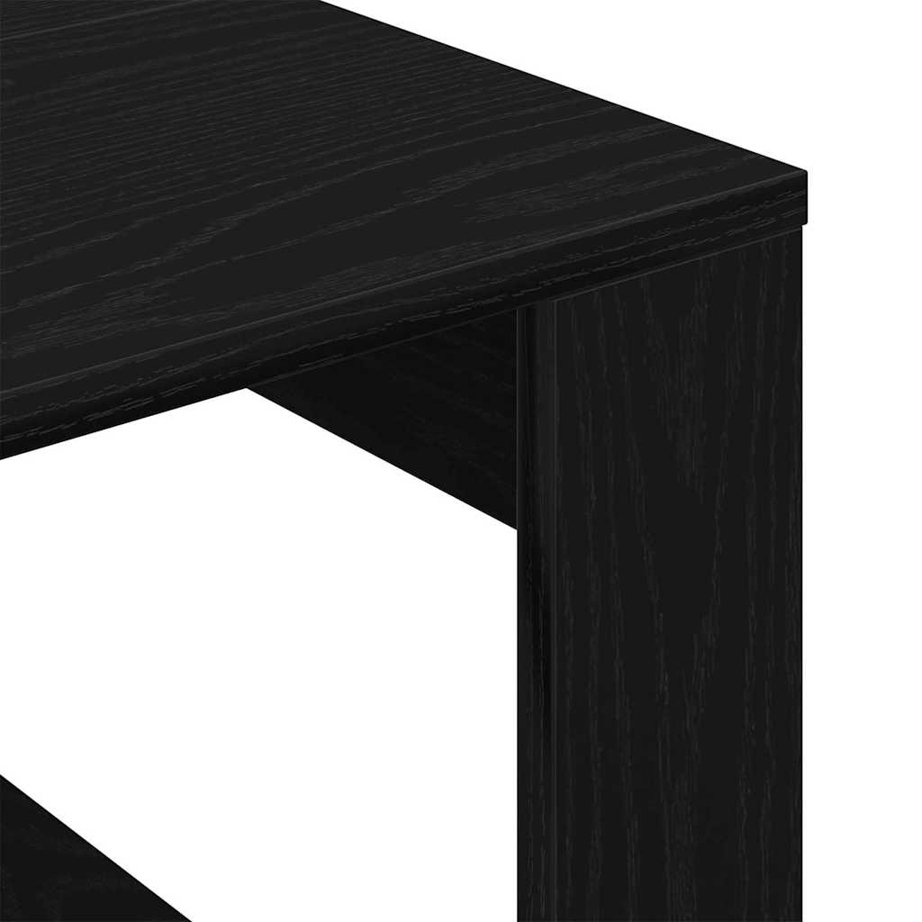 Juodas ąžuolo šoninis staliukas - 50x50x35 cm, pagamintas iš inžinerijos medienos