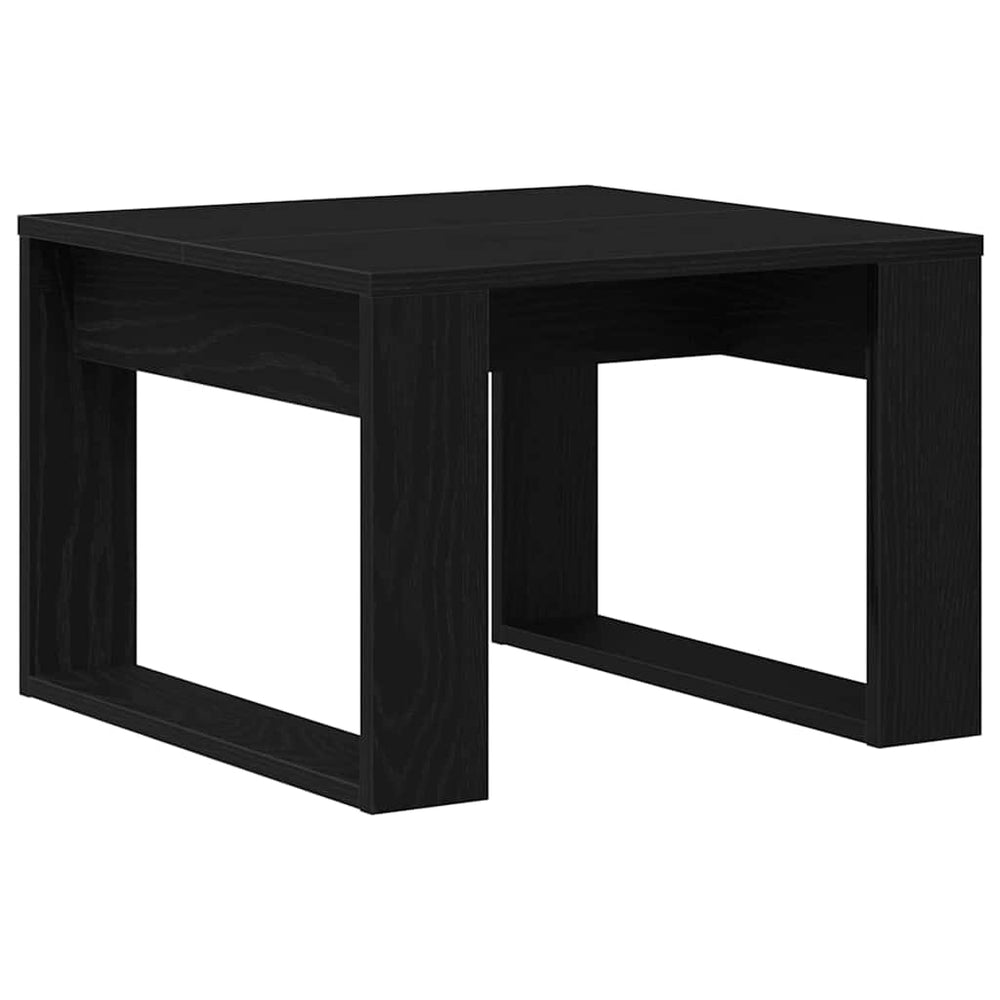 Juodas ąžuolo šoninis staliukas - 50x50x35 cm, pagamintas iš inžinerijos medienos